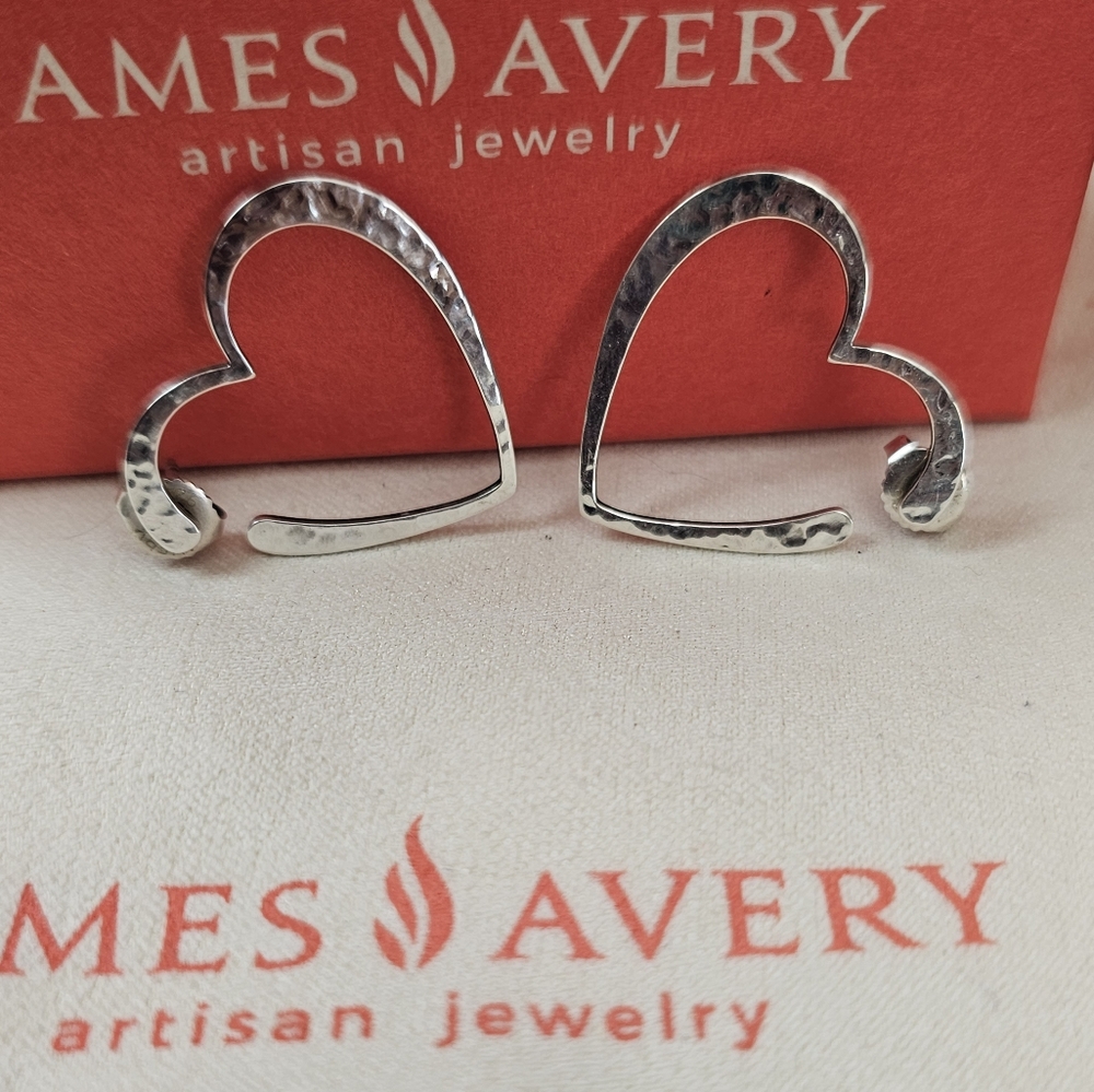 James Avery Forged Hearts Hoop retired earrings